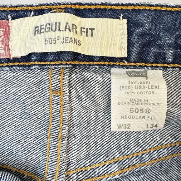 Levi’s 505 Straight Jeans Men’s Size 32 X 34 Zip Fly Red Tab 100% Cotton - Picture 10 of 10